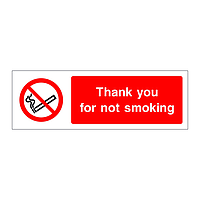 Thank you for not smoking sign