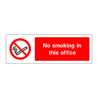 No smoking in this office sign