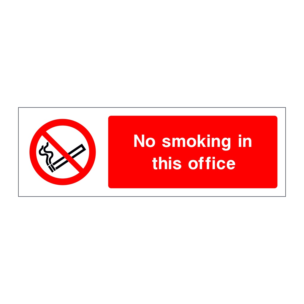 No smoking in this office sign