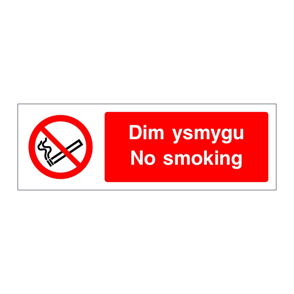 No smoking English/Welsh sign