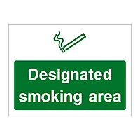 Designated smoking area sign
