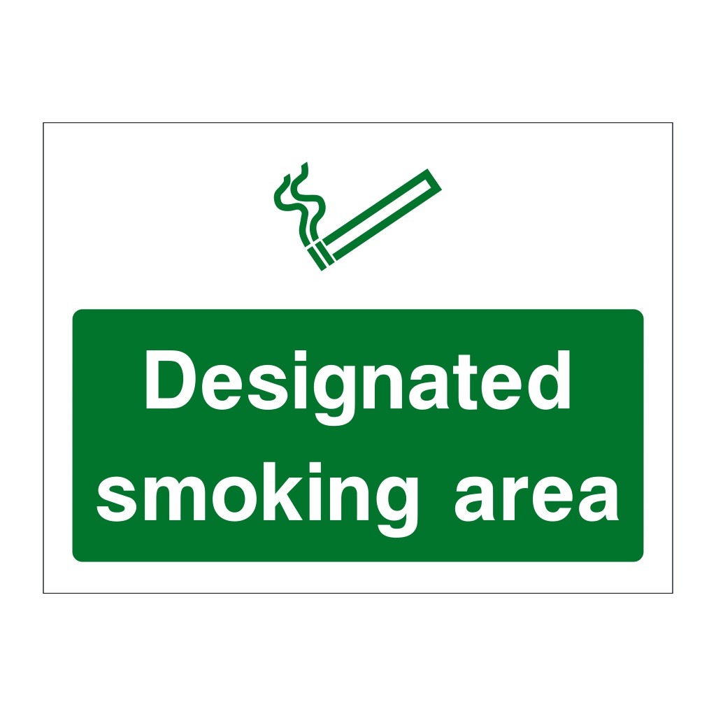 Designated smoking area sign