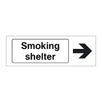 Smoking shelter right directional arrow sign