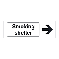 Smoking shelter right directional arrow