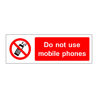 Do not use mobile phones sign