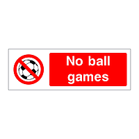 No ball games sign