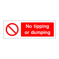 No tipping or dumping sign