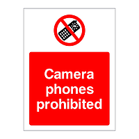 Camera phones prohibited sign