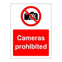 Cameras prohibited sign