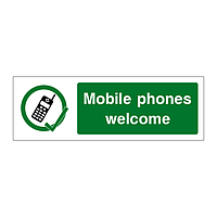 Mobile phones welcome sign