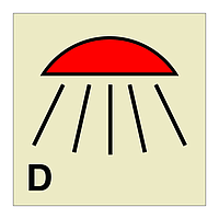 Space protected by drenching system (Marine Sign)