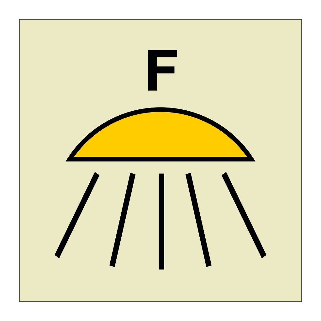 Spaces or group of spaces protected by Foam fire extinguishing system (Marine Sign)