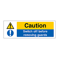 Caution Switch off before removing guards sign