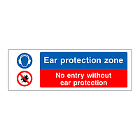 Ear protection zone No entry without ear protection sign