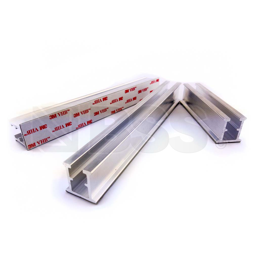 Aluminium rail with bonding tape