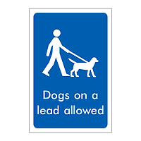 Dogs on a lead allowed sign