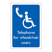 Telephone for wheelchair users sign