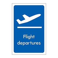 Flight departures sign