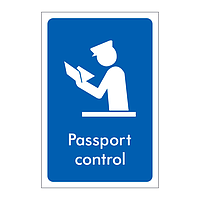 Passport control sign