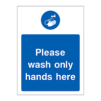 Please wash only hands here sign