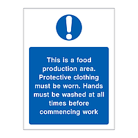 This is a food production area sign