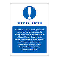 Deep fat fryer sign