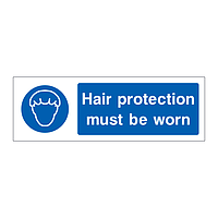 Hair protection must be worn sign