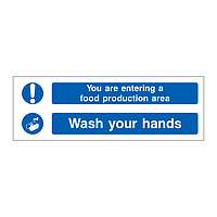 You are entering a food production area sign