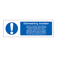 Dishwashing machine sign