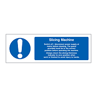 Slicing machine sign