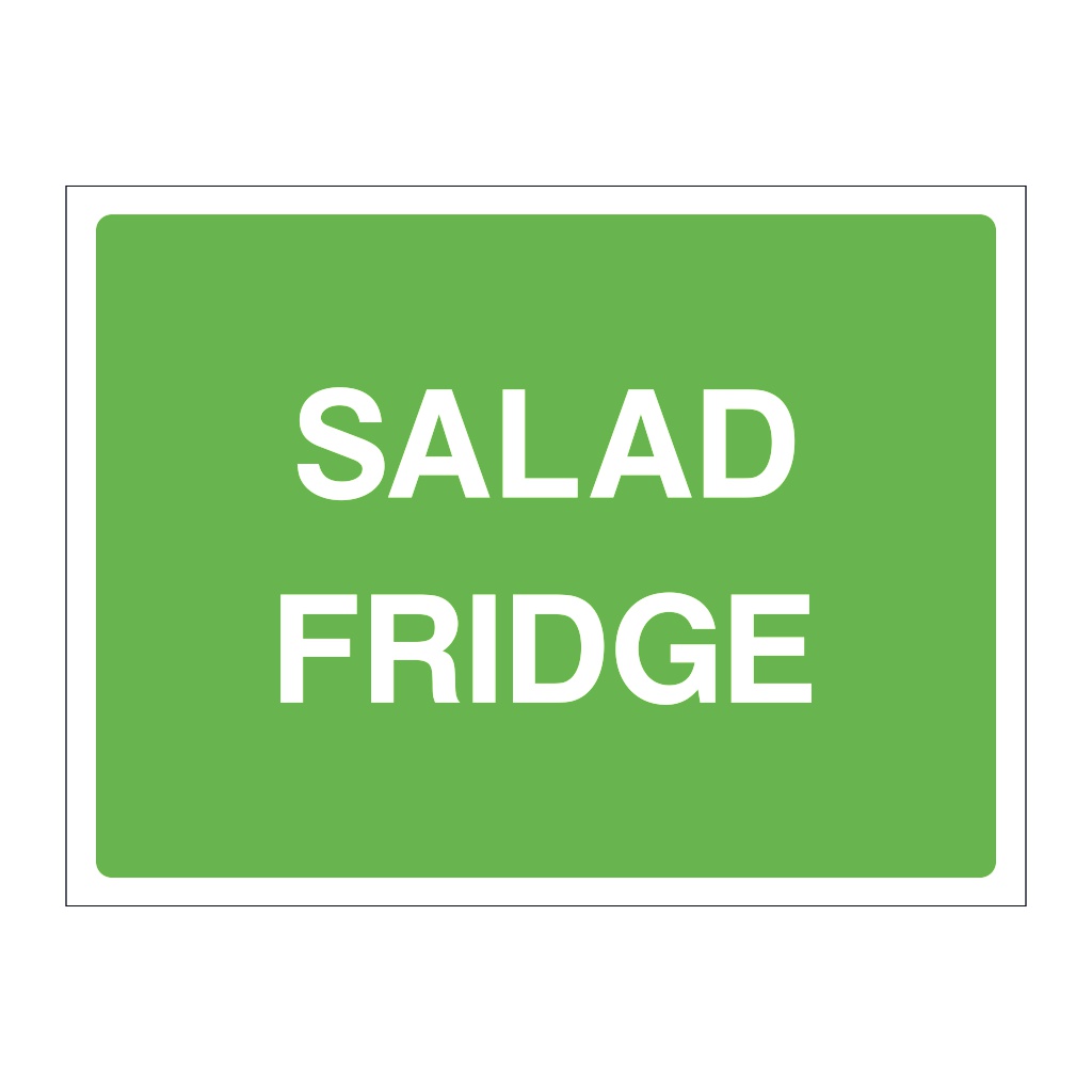 Salad fridge sign