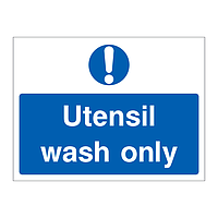 Utensil wash only sign