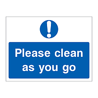 Please clean as you go sign