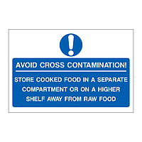 Avoid cross contamination sign