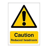 Caution Reduced headroom sign