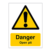 Danger Open pit sign