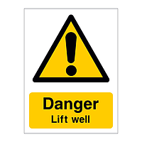 Danger lift well sign