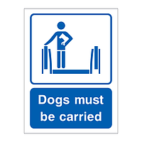 Dogs must be carried sign