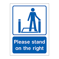 Please stand on the right