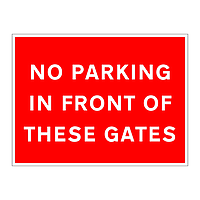 No parking in front of these gates sign