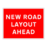 New road layout ahead sign