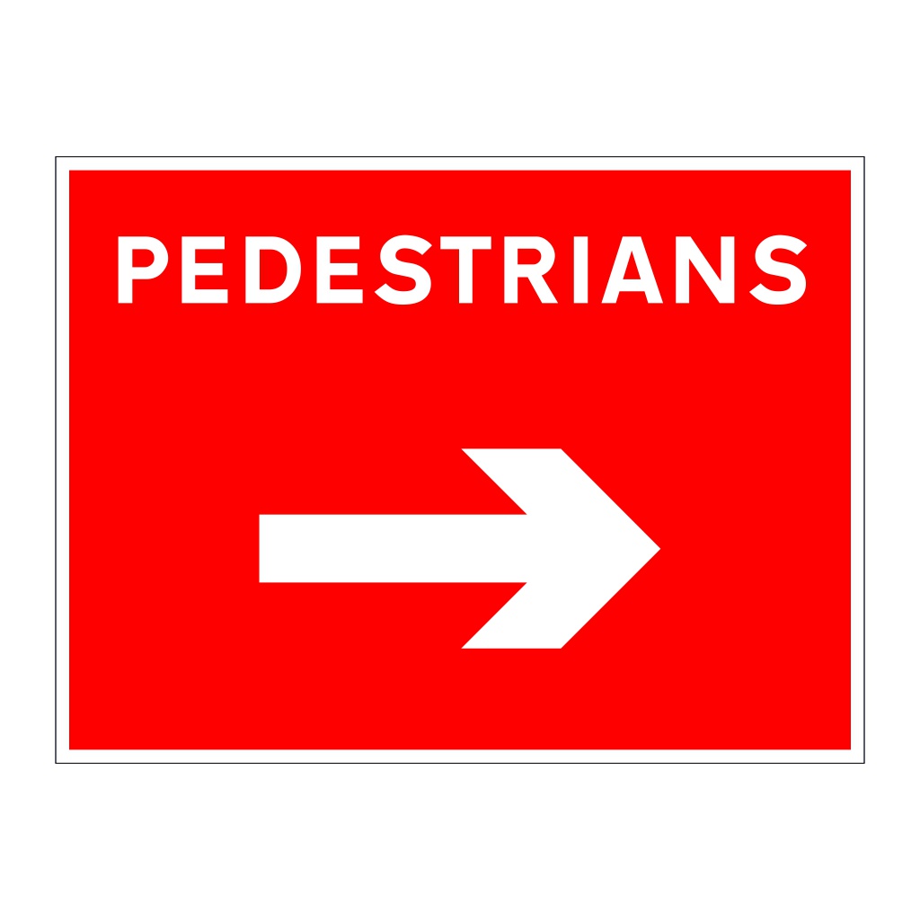 Pedestrians arrow right sign