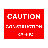 Caution construction traffic sign