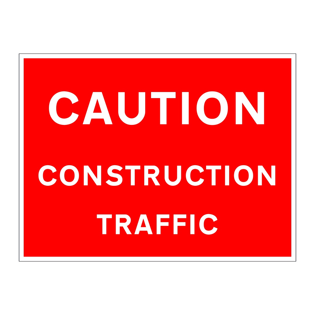 Caution construction traffic sign