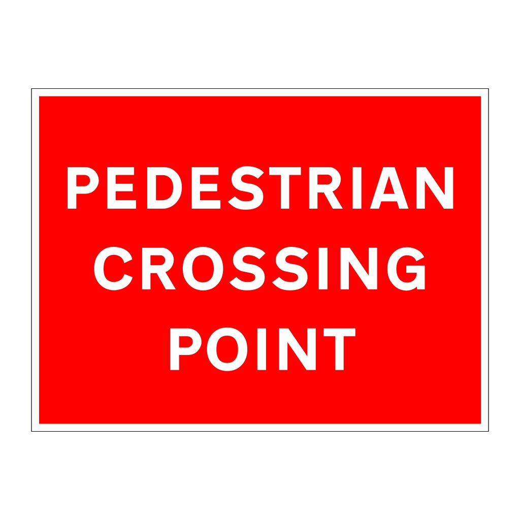 Pedestrian crossing point sign