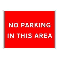 No parking in this area sign