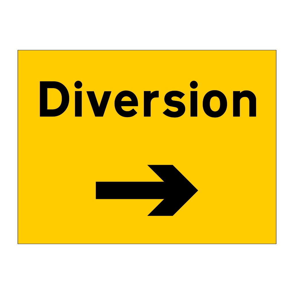 Diversion arrow right sign