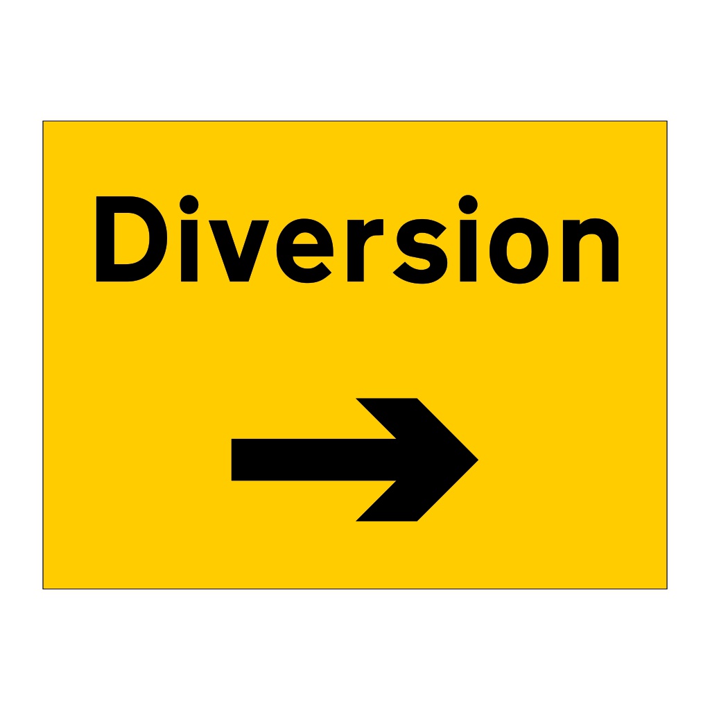 Diversion Arrow Right sign