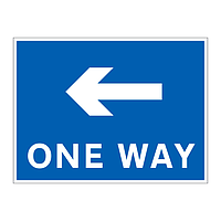 One way arrow left sign