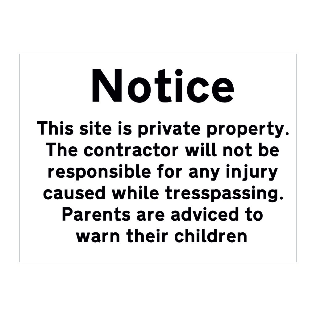 This site is private property sign